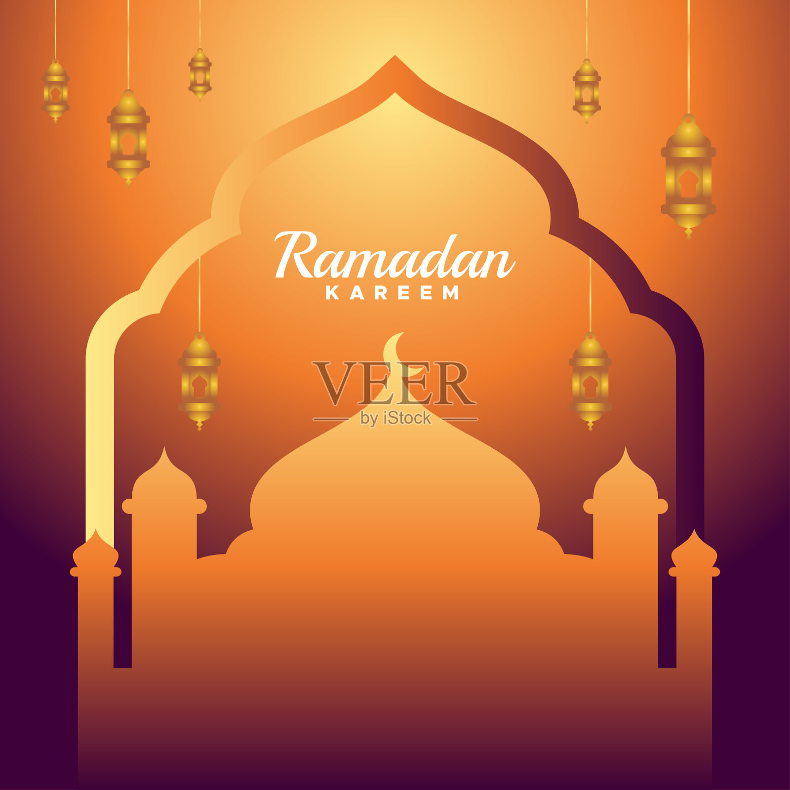 斋月主题横幅矢量设计插画图片素材