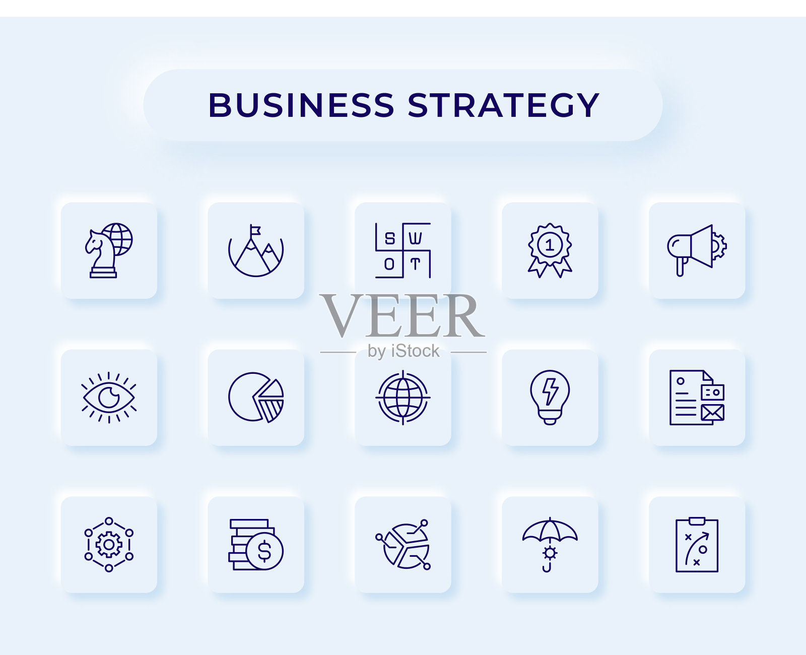 业务策略线图标插画图片素材