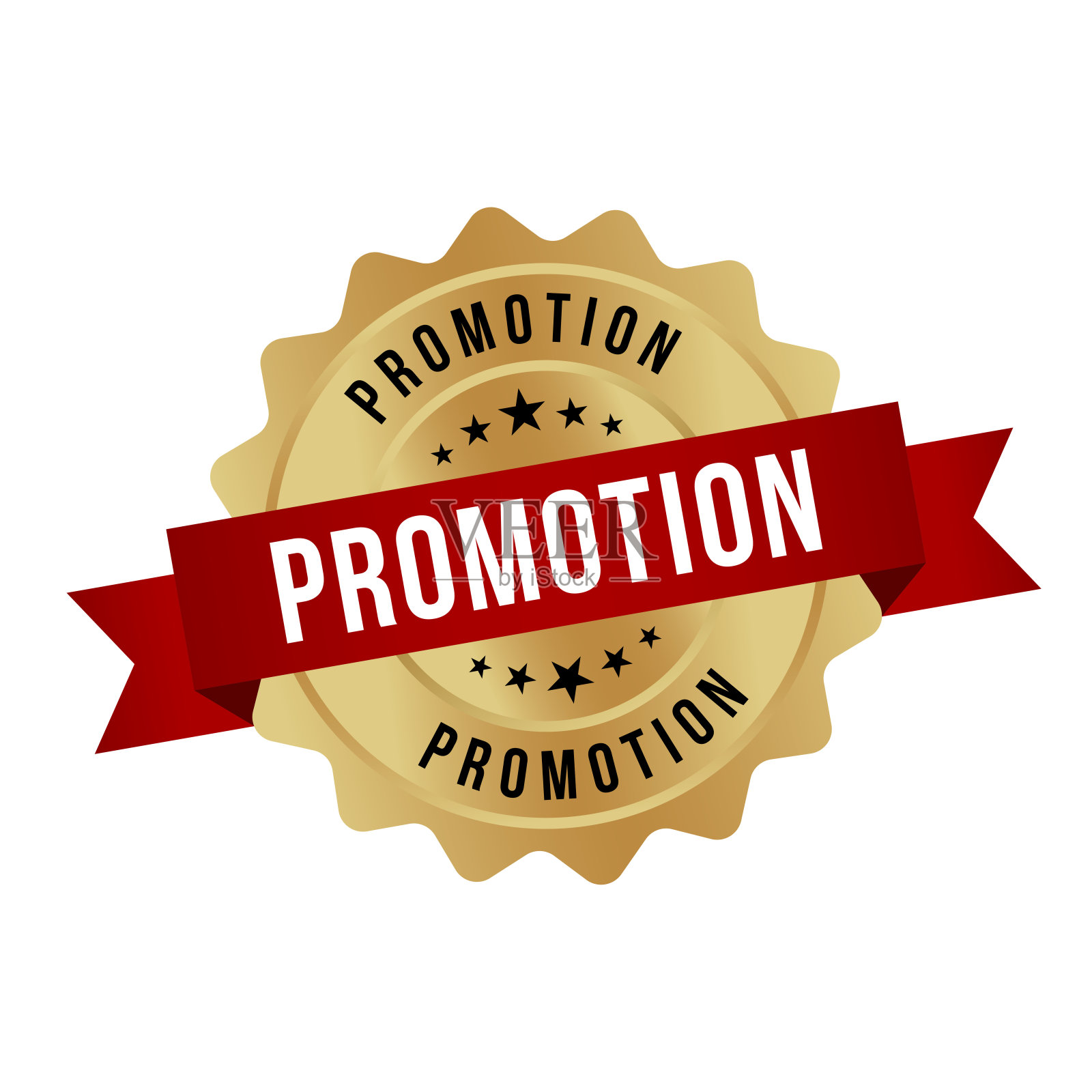 金牌促销,带丝带促销圆形标志插画图片素材