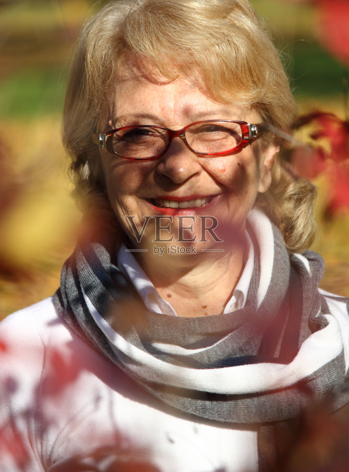 公园里的老妇人照片摄影图片