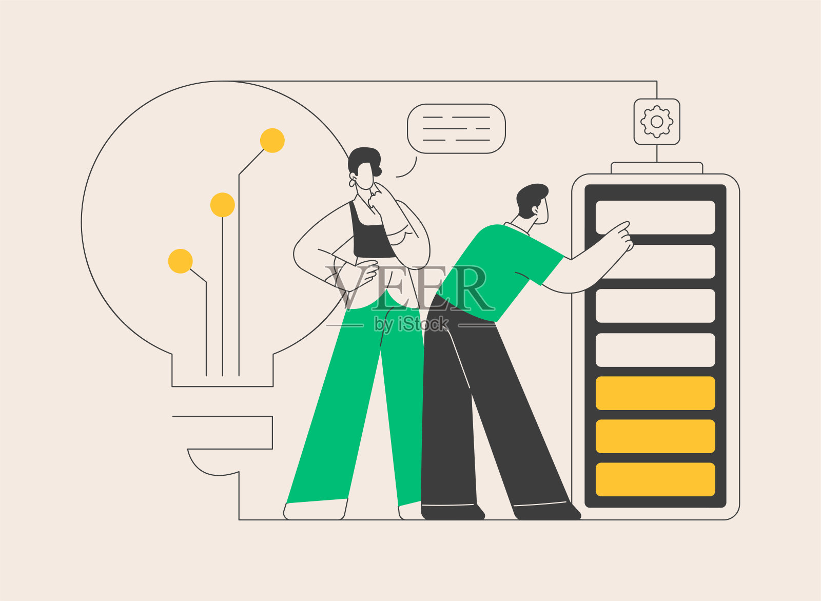 创新电池技术抽象概念矢量插图。插画图片素材