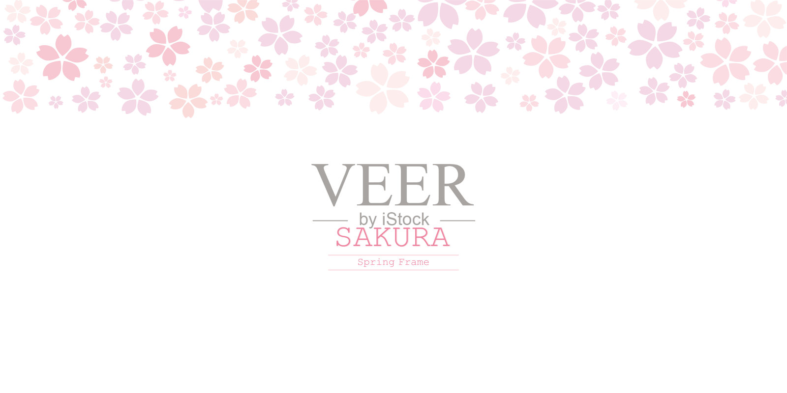 樱花花瓣背景剪贴画。粉红色渐变背景插画图片素材