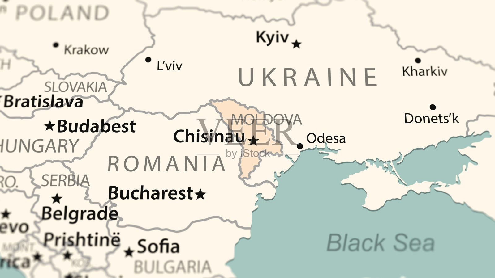 摩尔多瓦在世界地图上。插画图片素材