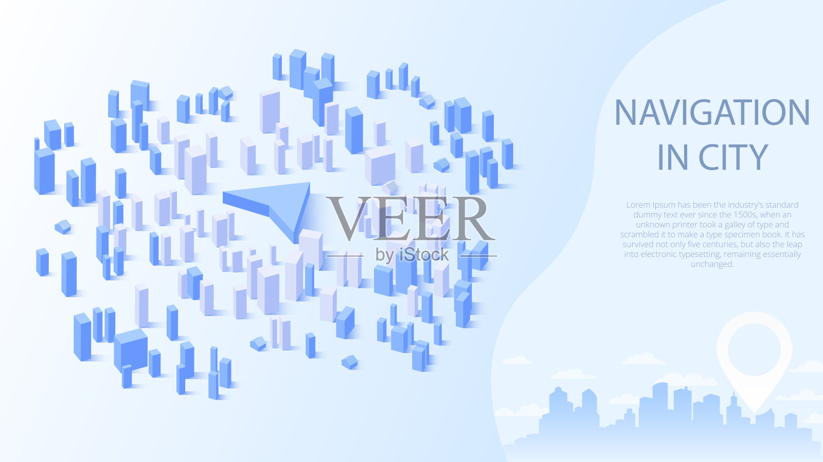 城市交通,路线优化,城市探索。城市导航,简单的城市景观在地图上。在复杂的城市景观中高效移动。可编辑的矢量插图。插画图片素材