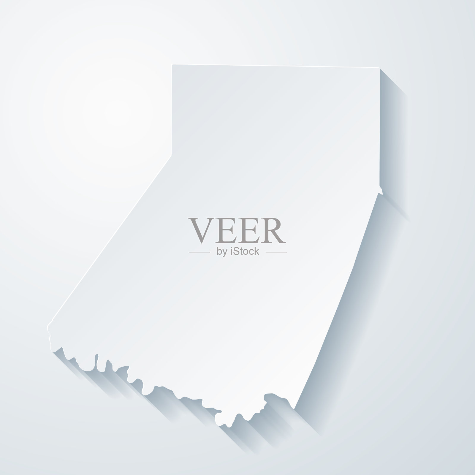 印第安纳县,宾夕法尼亚州。地图与剪纸效果的空白背景插画图片素材