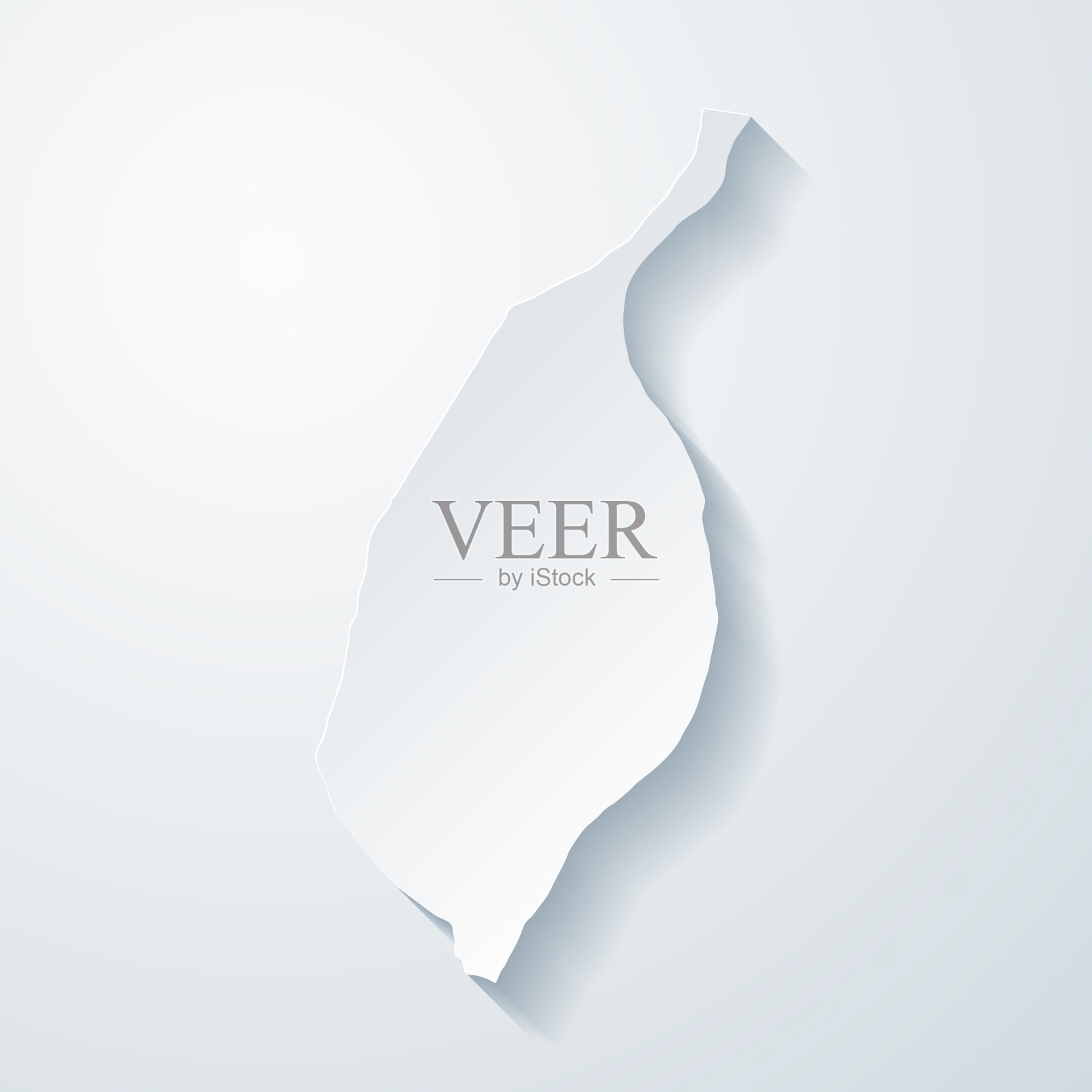 密苏里州圣路易斯市县。地图与剪纸效果的空白背景插画图片素材