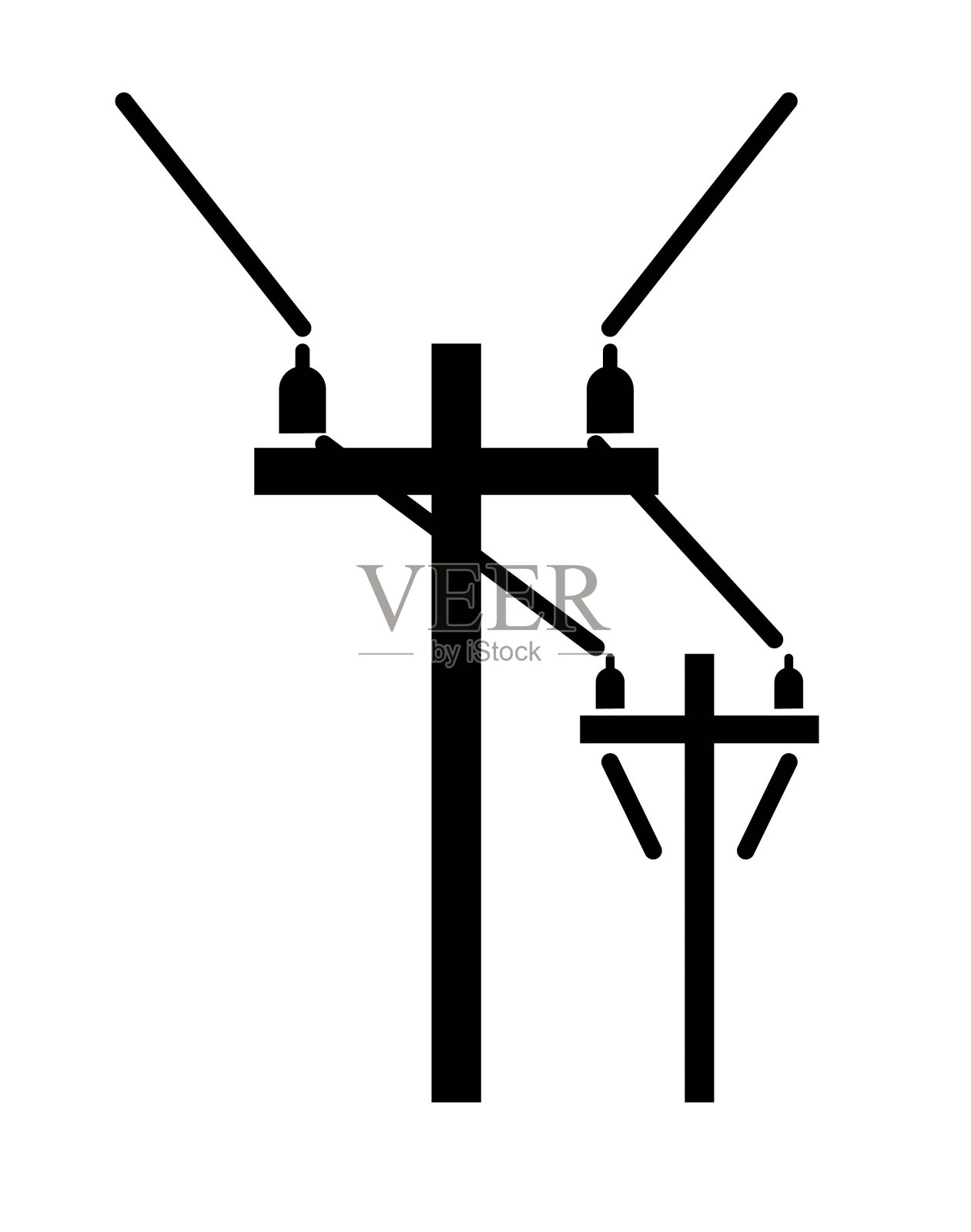 电线杆图标,矢量最好的平面图标。插画图片素材