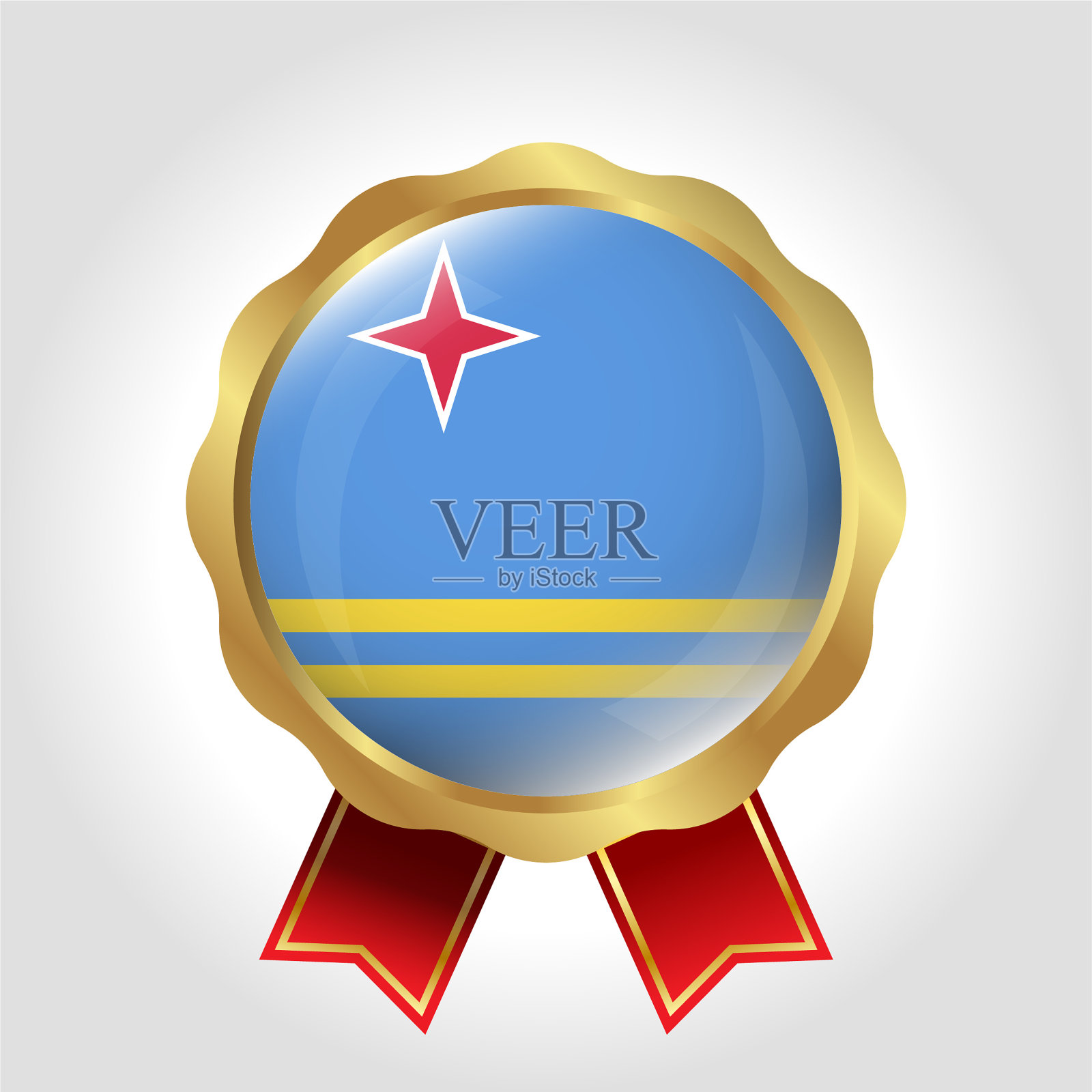 创意阿鲁巴国旗标签矢量设计插画图片素材