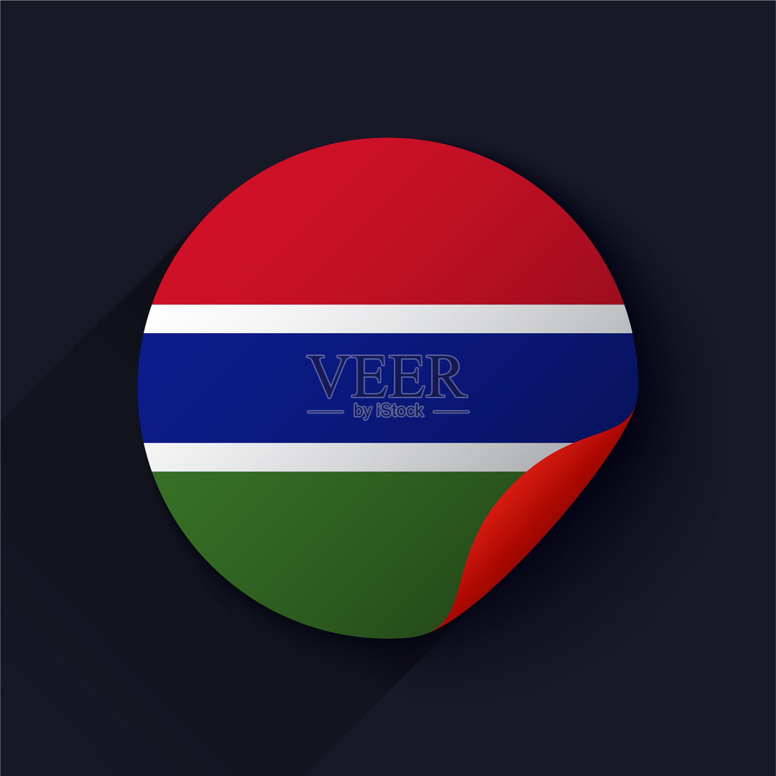 冈比亚国旗贴纸矢量素材插画图片素材