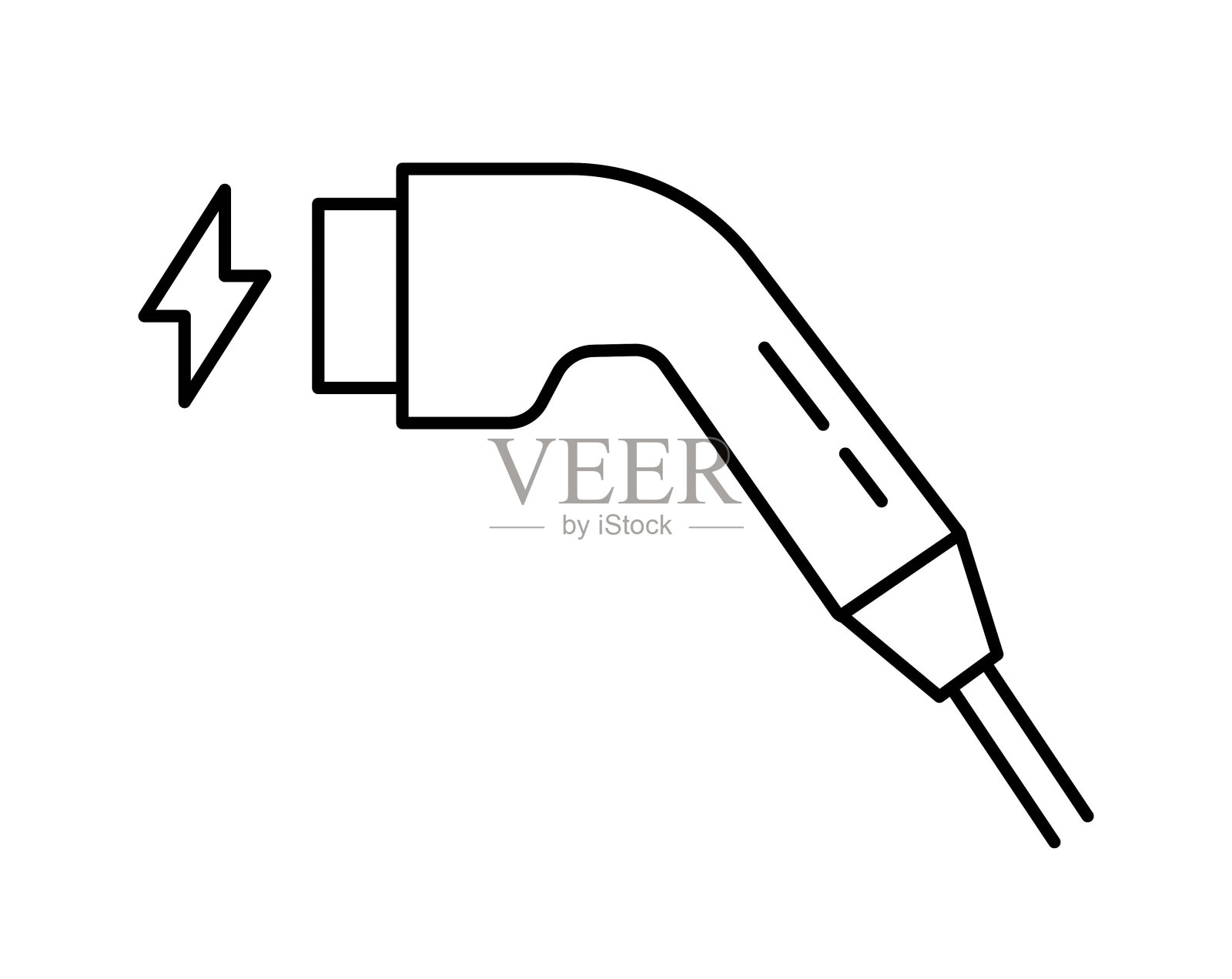 充电器图标,矢量最佳线图标。插画图片素材