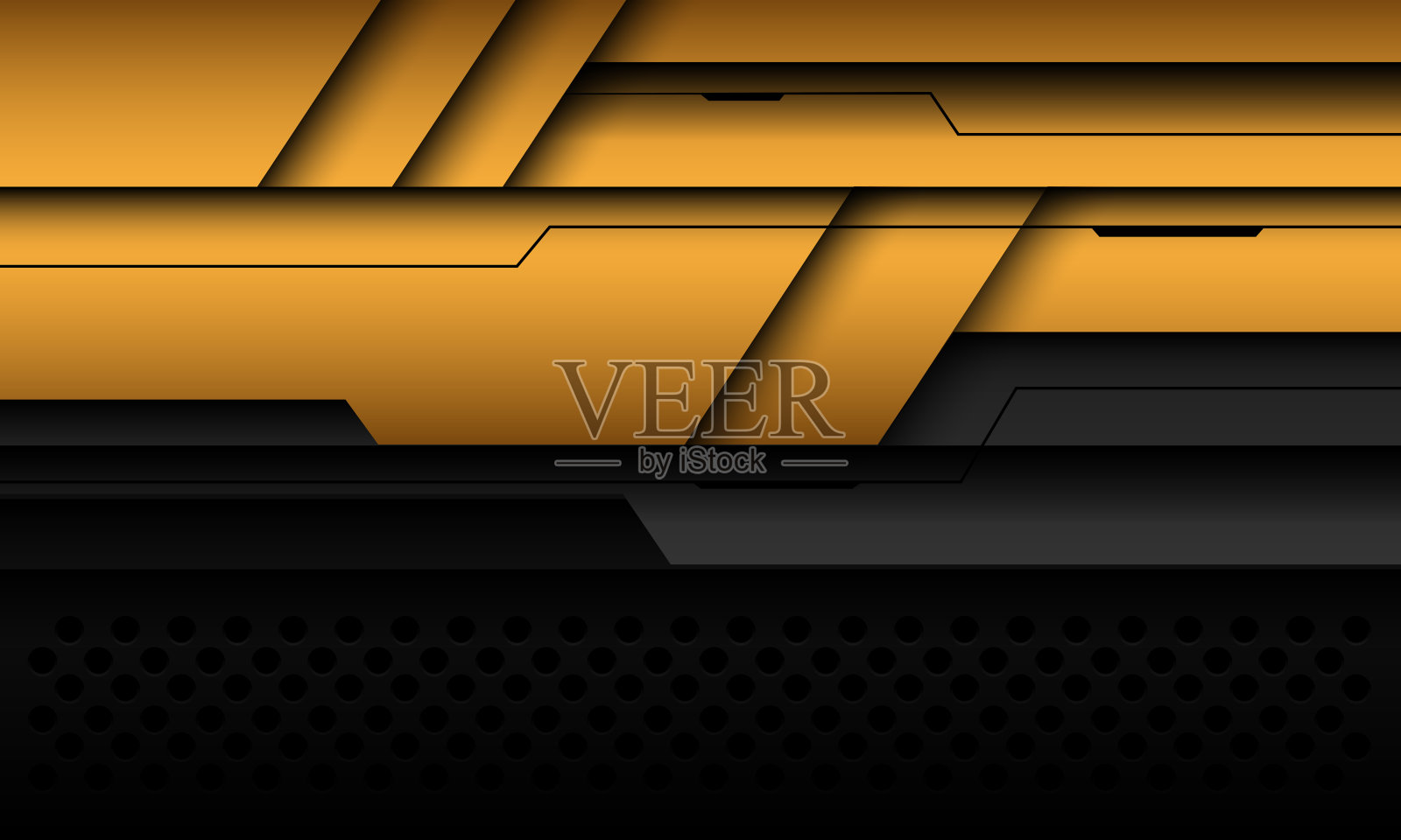 抽象金属黄灰赛博黑线设计现代未来科技背景插画图片素材