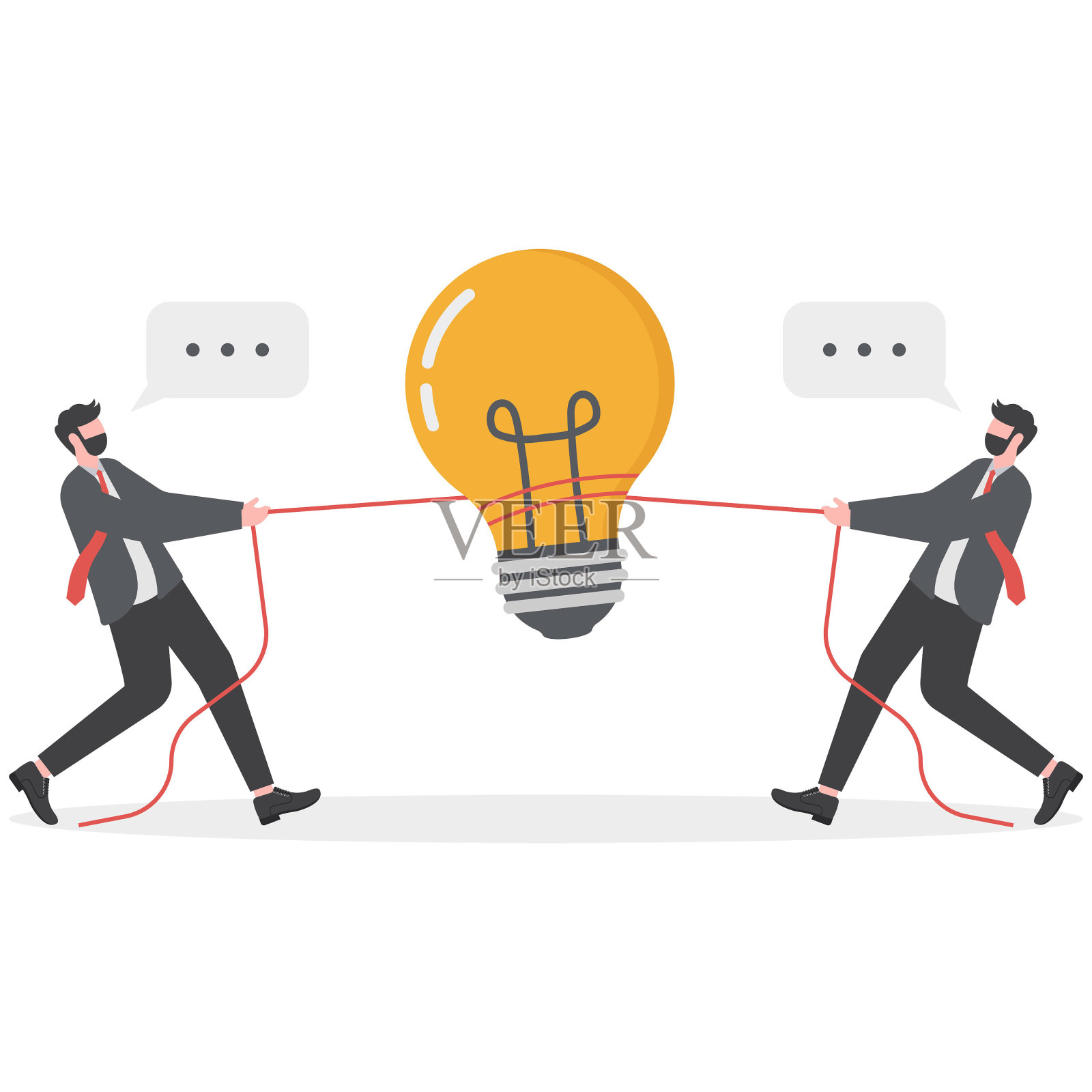 商务竞争,拼或争职位空缺,职位晋升或职业发展理念,商务竞争,拼或拉办公室管理椅。插画图片素材