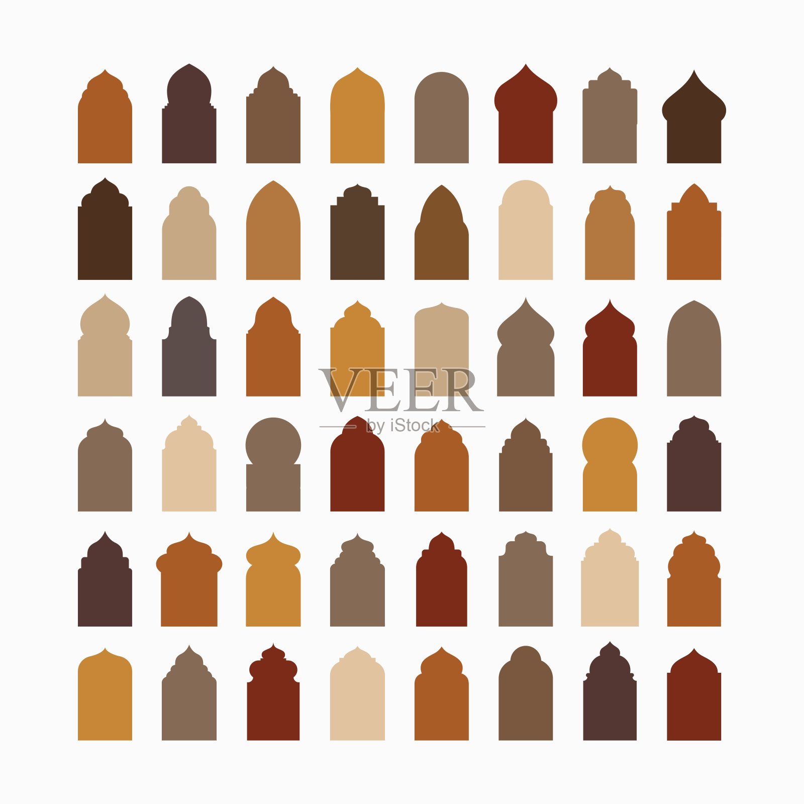 伊斯兰风格的边框设计。阿拉伯斋月橱窗装饰装饰复古。穆斯林的主题。向量插画图片素材