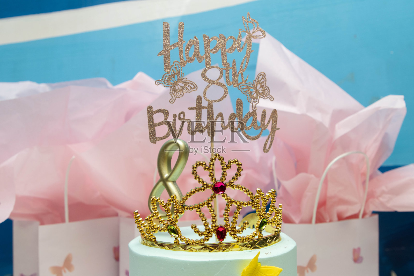 八岁生日快乐照片摄影图片