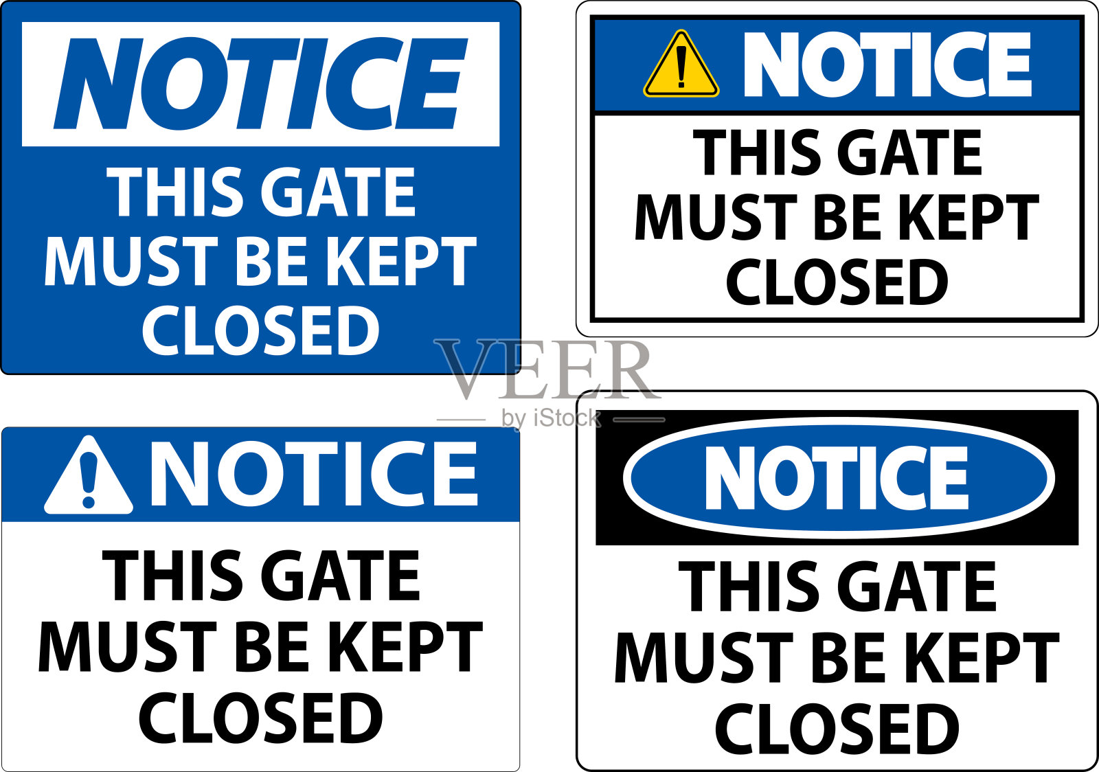 告示牌:大门必须关闭插画图片素材