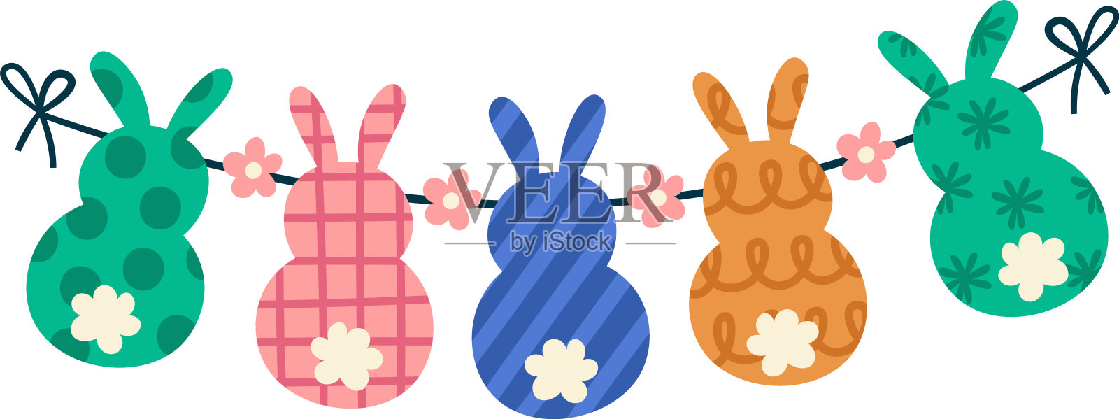 elements_hand_drawn_hanging_easter_eggs插画图片素材