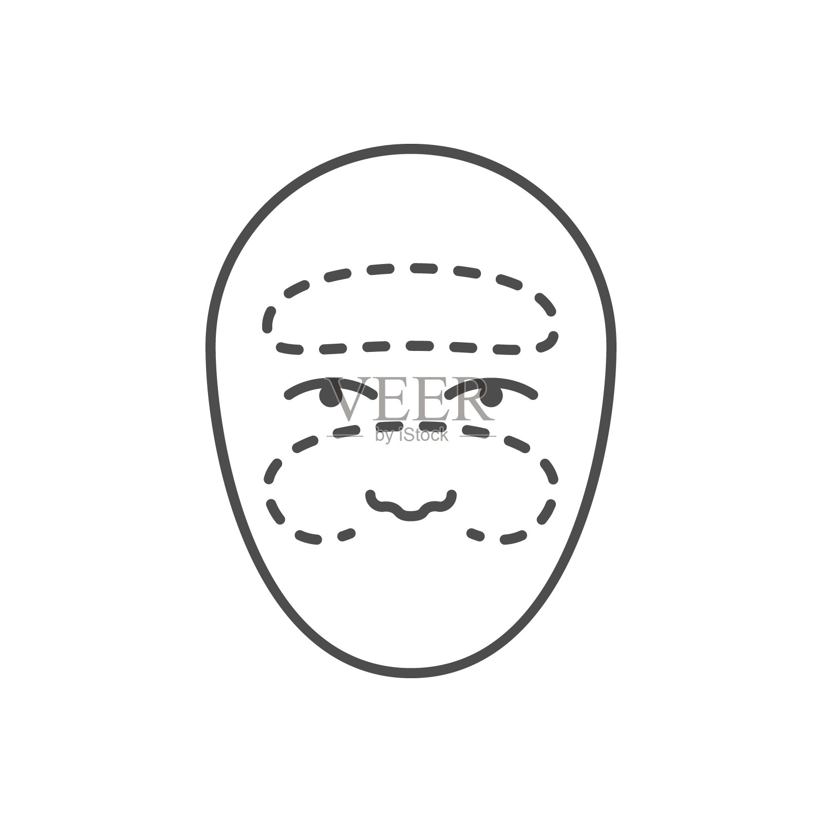 面部区域线条轮廓图标插画图片素材