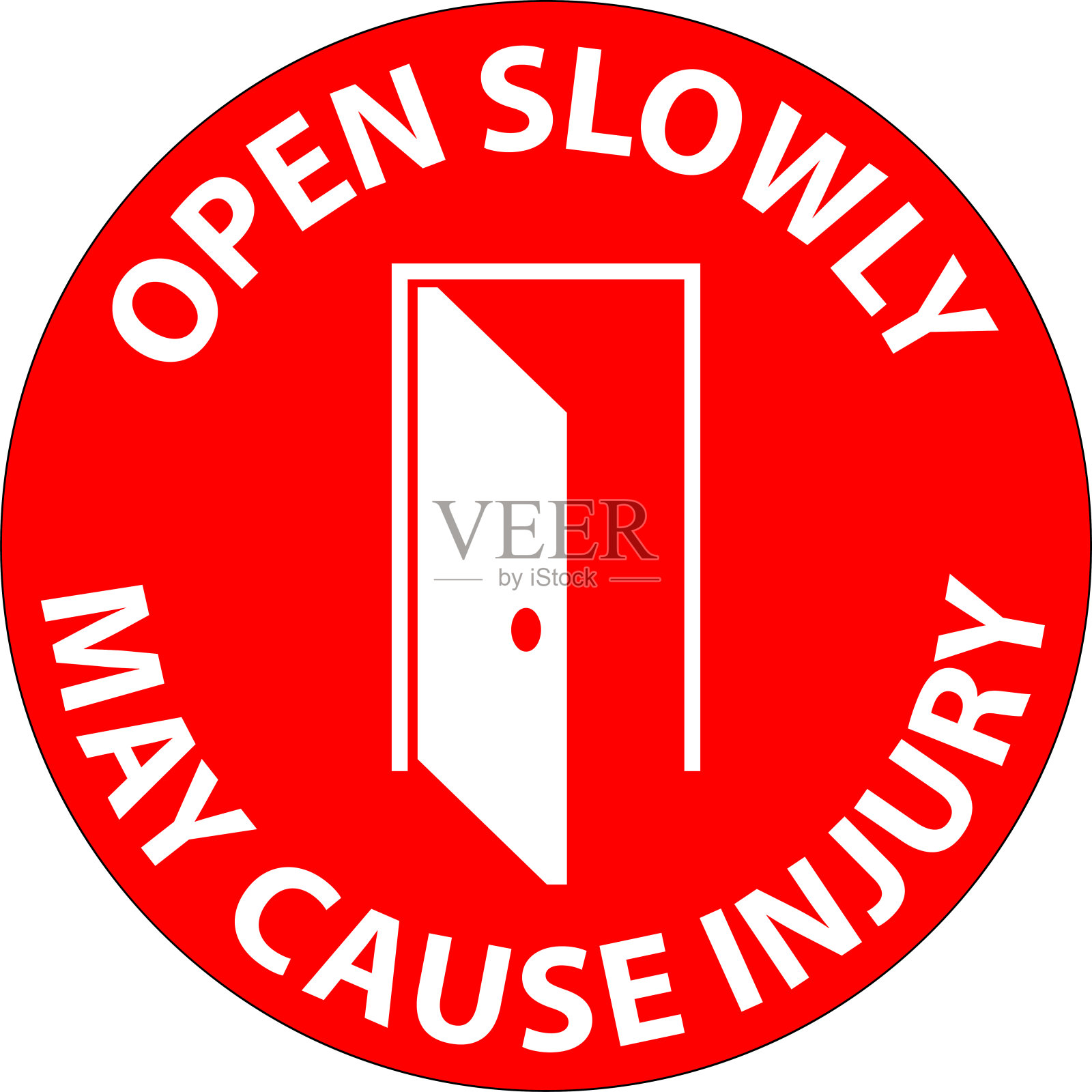 危险标志,缓慢打开,可能造成伤害插画图片素材