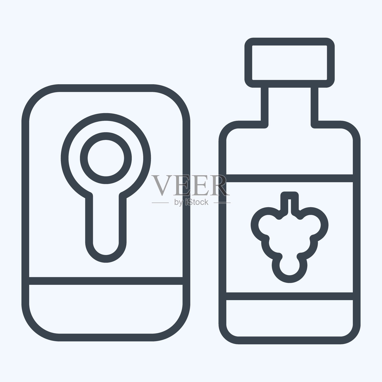 图标葡萄酒开瓶器。与智能家居相关的符号。行风格。简单的设计可编辑。简单的说明插画图片素材