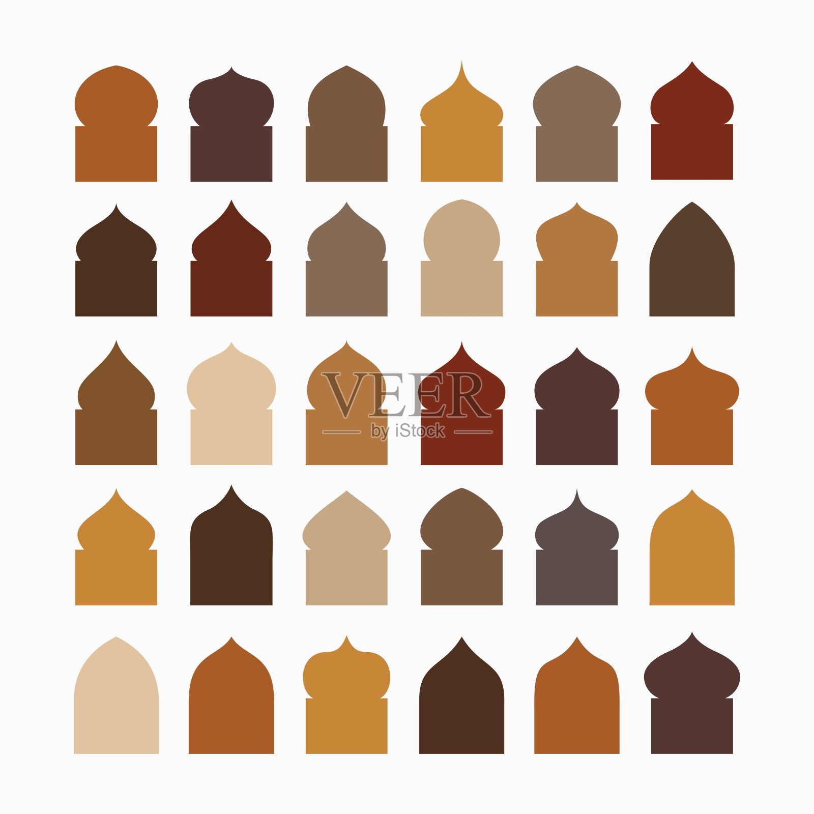 伊斯兰风格的边框设计。阿拉伯斋月橱窗装饰装饰复古。穆斯林的主题。向量插画图片素材