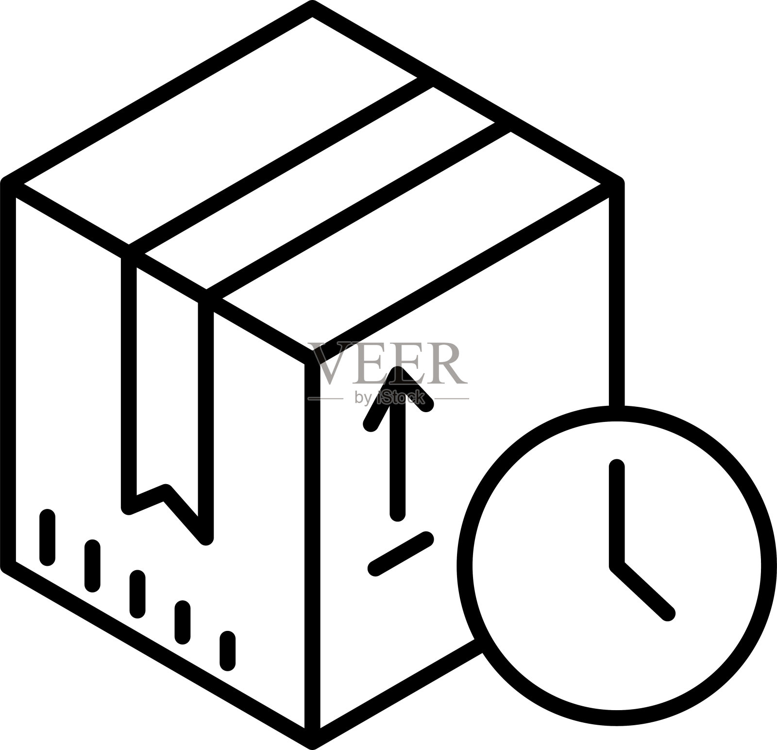 交付包时间轮廓矢量插图图标插画图片素材