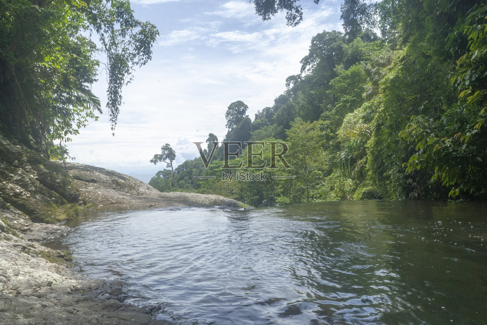 美丽的Lubuk Hitam瀑布照片摄影图片