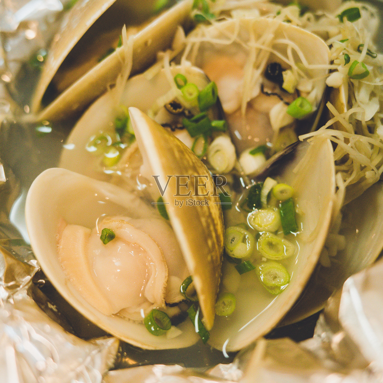 姜葱清蒸蛤蜊照片摄影图片