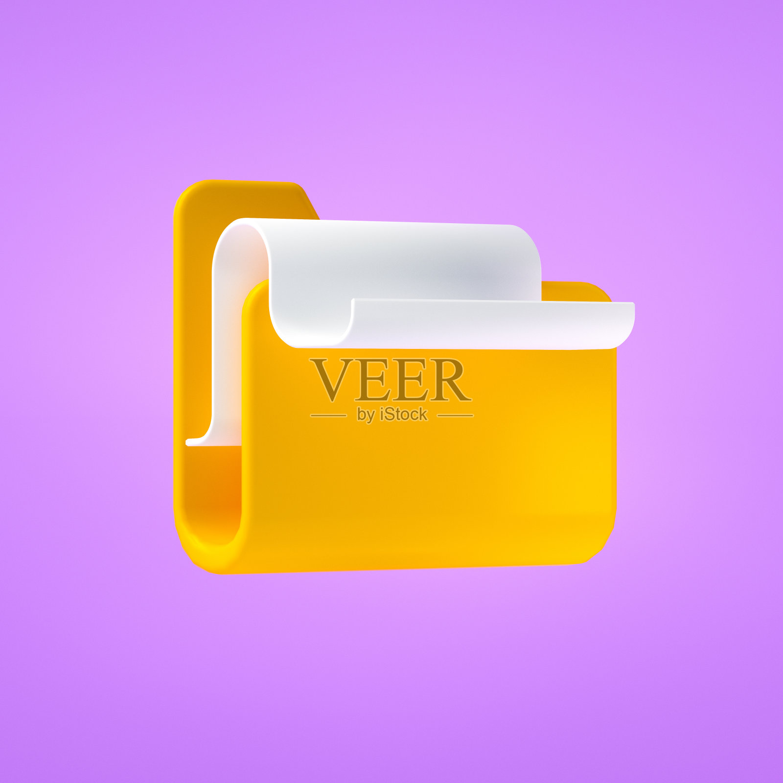 3D文件夹图标:卡通风格文件备份和管理概念照片摄影图片