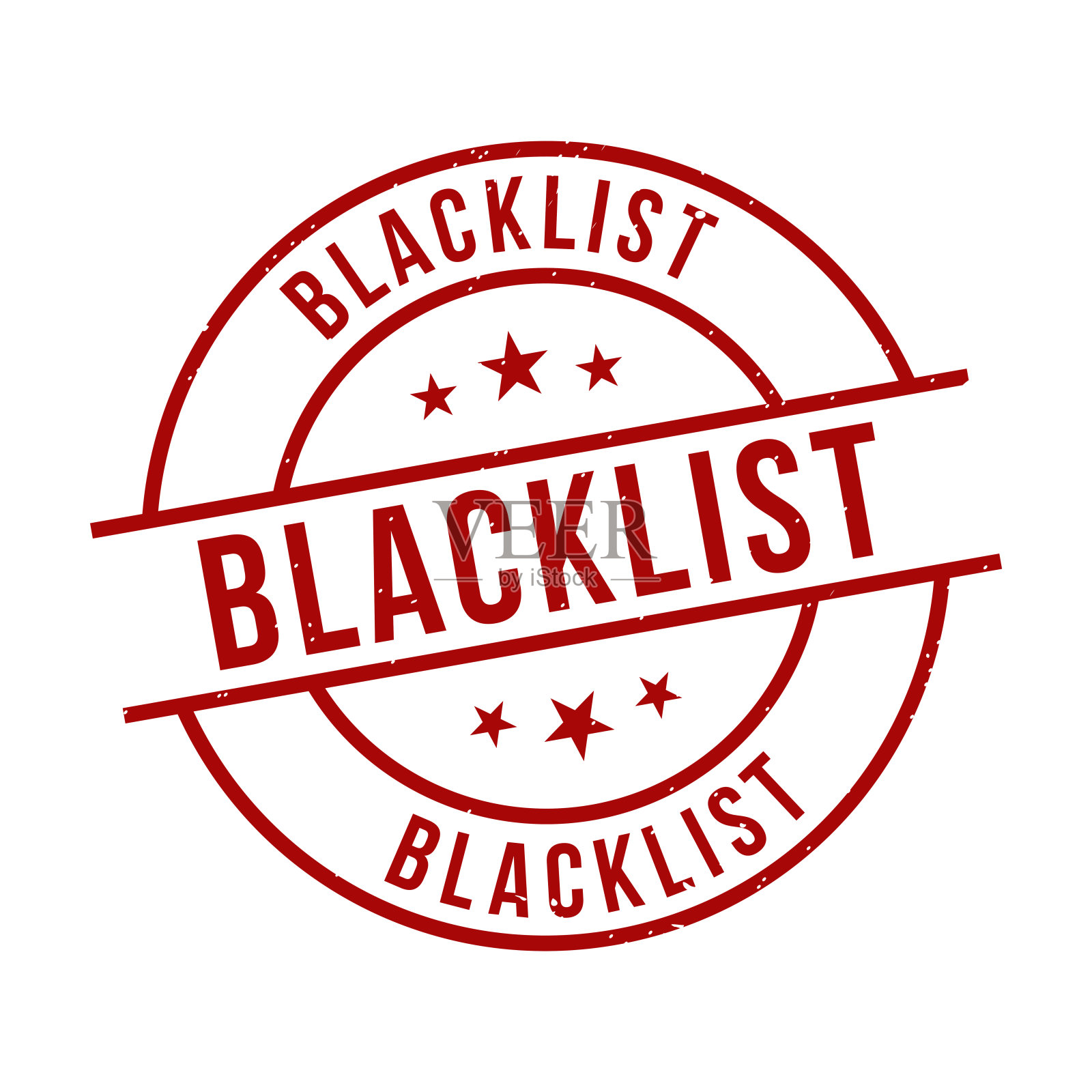黑名单印章,黑名单垃圾圆形标志插画图片素材