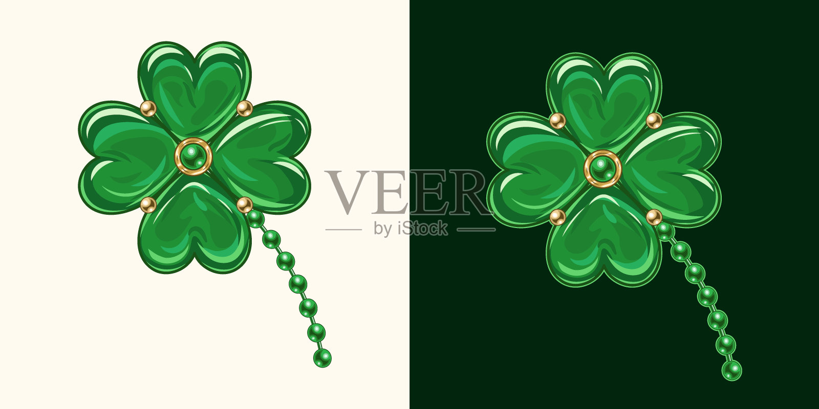 幸运三叶草,圣帕特里克节的三叶草插画图片素材