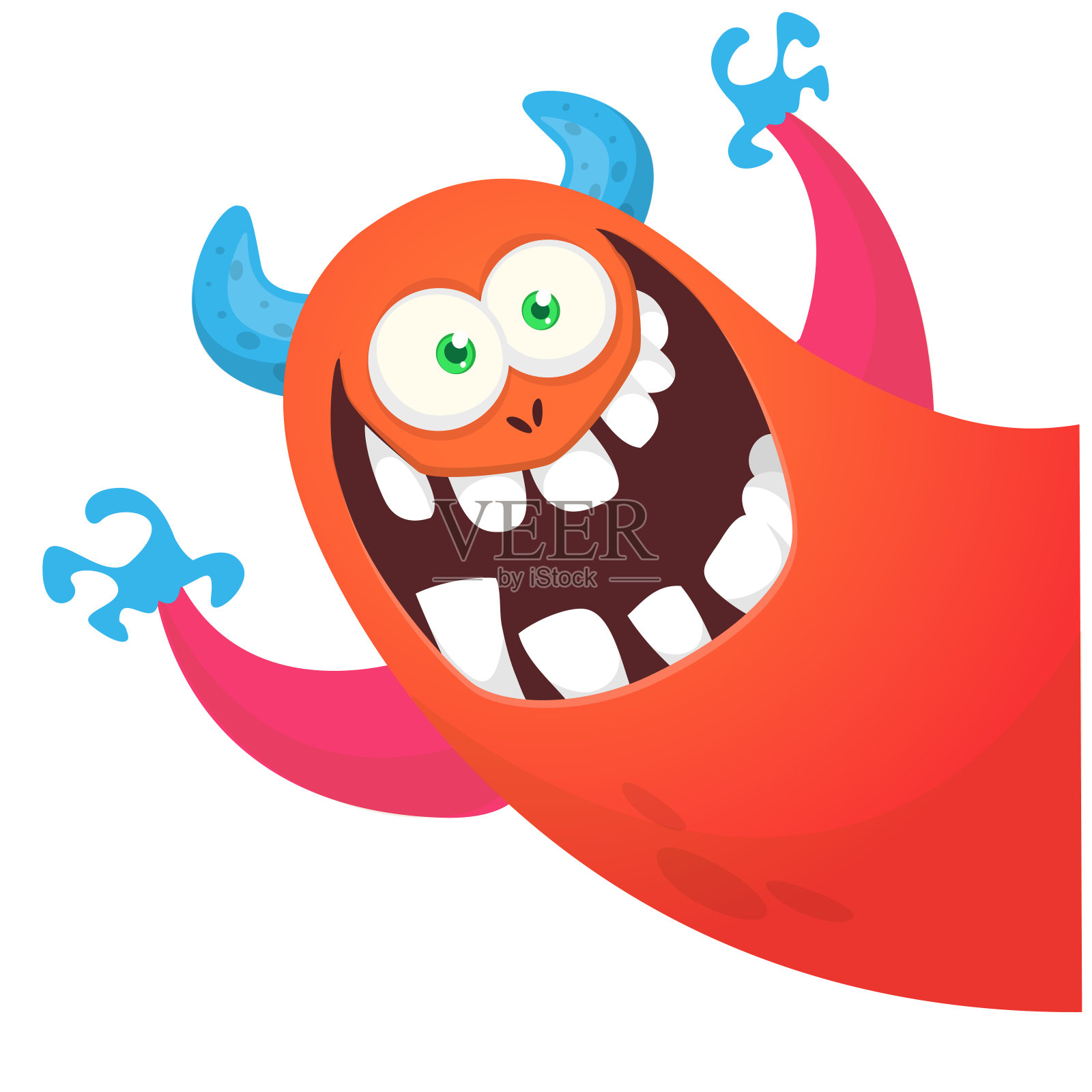 有趣的卡通怪物。矢量插图隔离插画图片素材