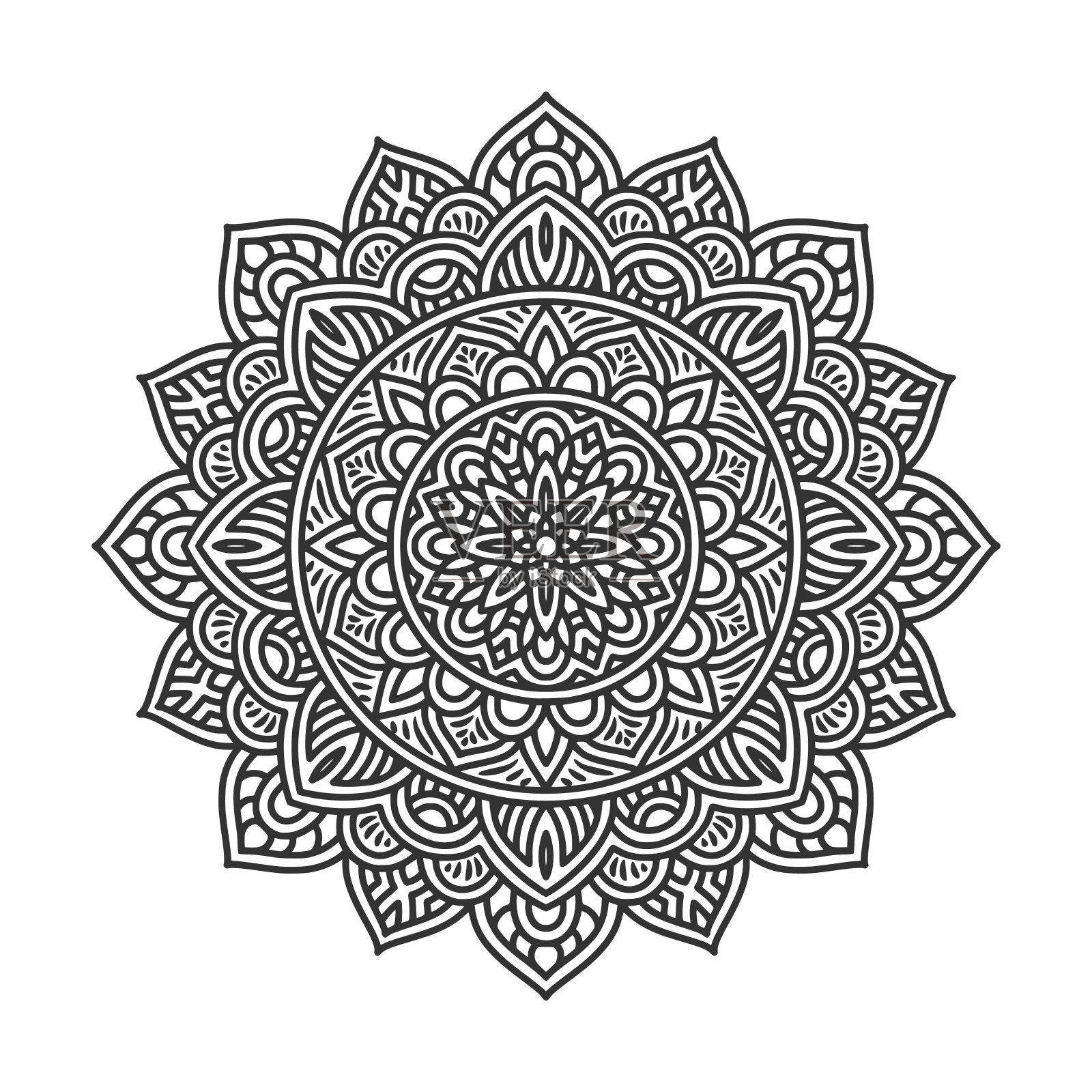 圆形图案曼陀罗艺术装饰元素插画图片素材