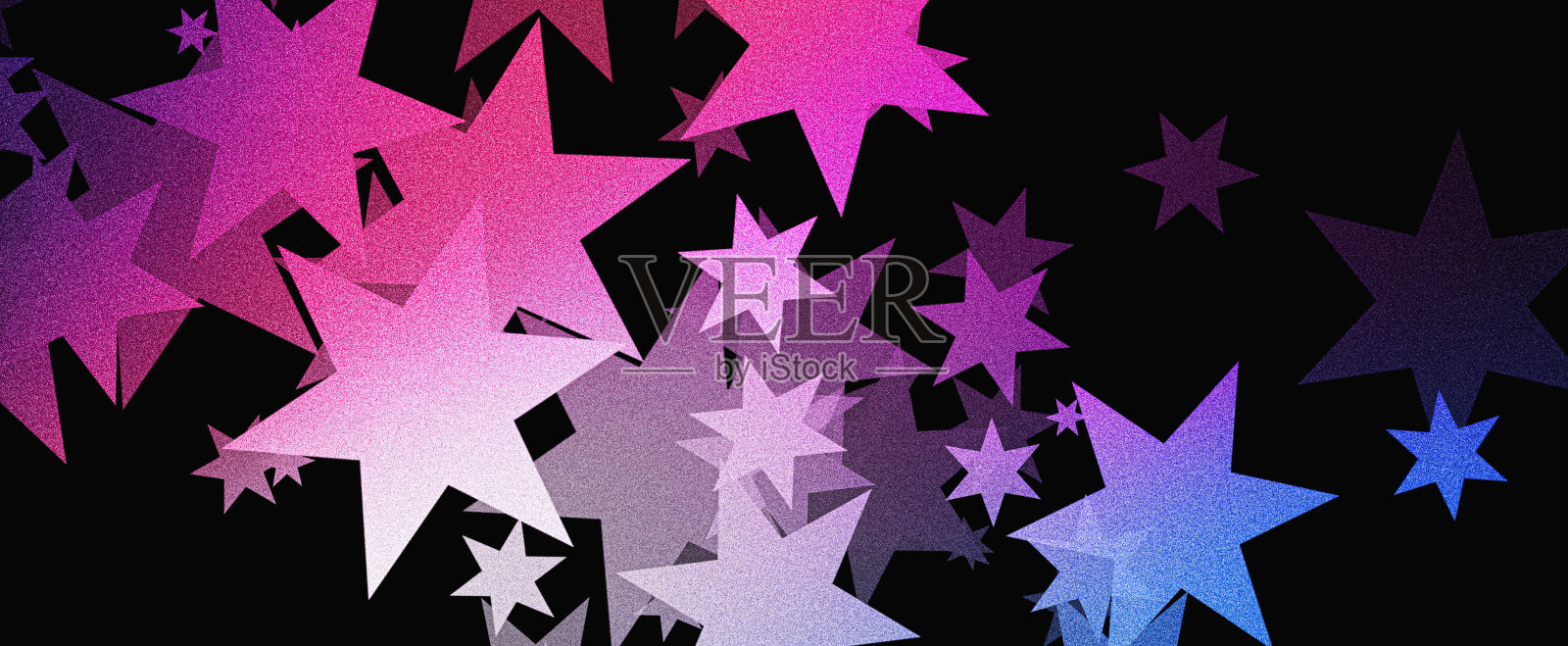 黑色背景噪点纹理星形渐变抽象背景海报设计插画图片素材