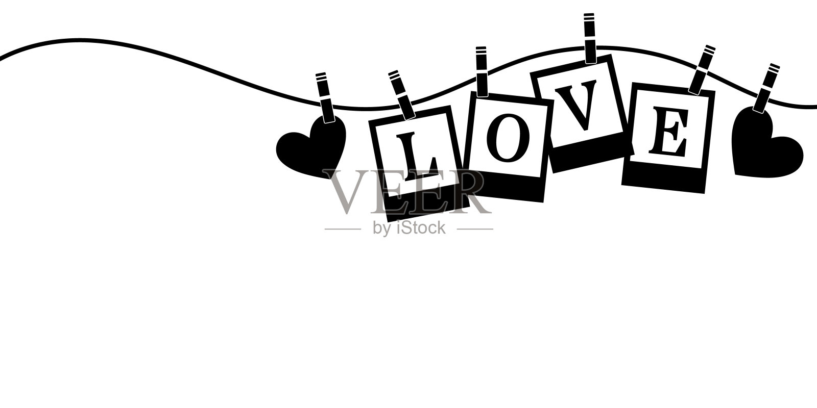 爱的图像,可爱的情人节边框,手绘的标志插画图片素材