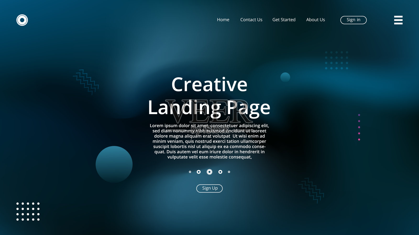 抽象模糊深蓝色渐变背景,设计为登陆页模板插画图片素材