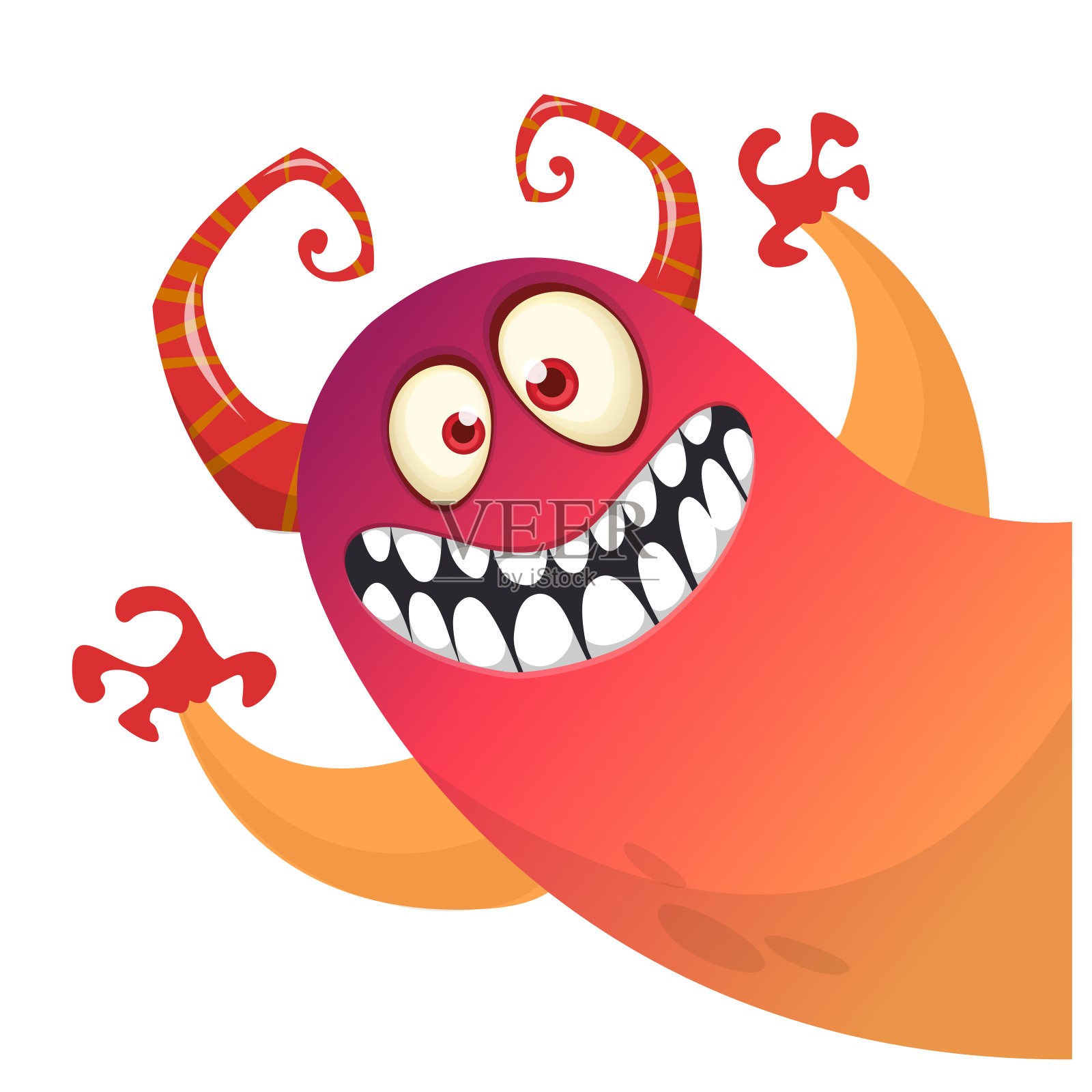 有趣的卡通怪物设计。怪物人物插图孤立在白色。非常适合聚会装饰或包装设计插画图片素材