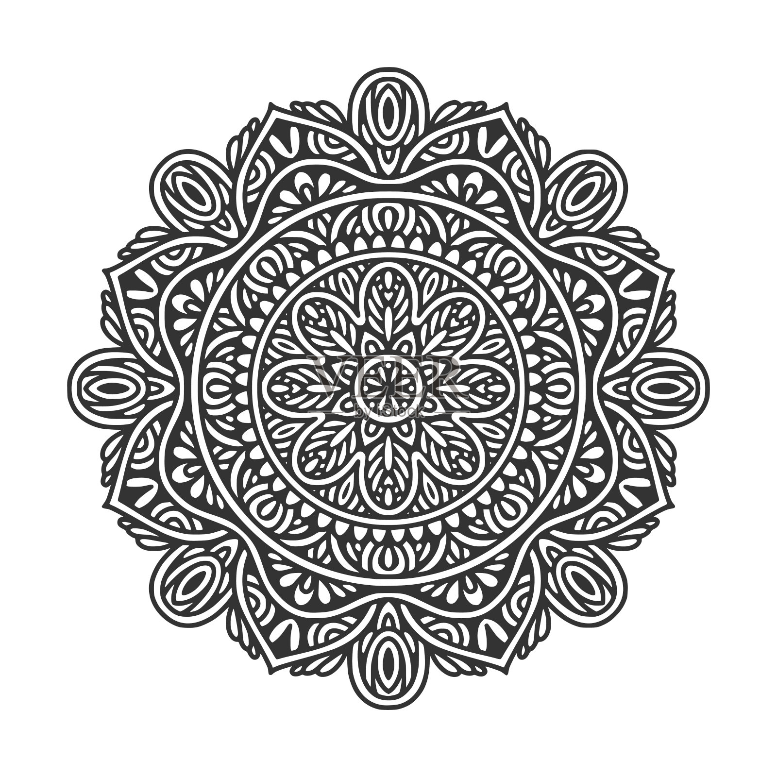 圆形图案曼陀罗艺术装饰元素插画图片素材