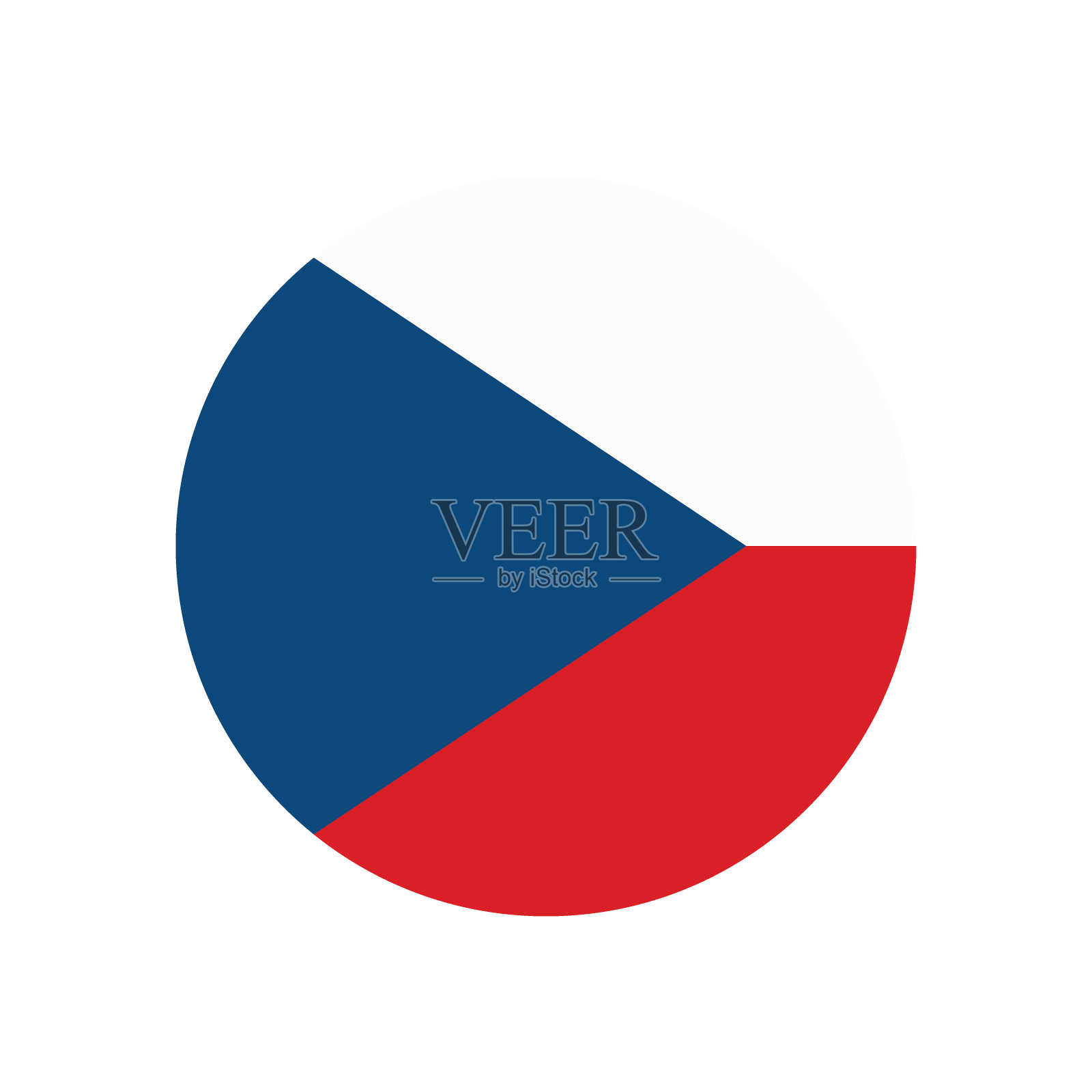 捷克国旗。国旗图标。标准颜色。圆形标志。电脑插图。数码插图。矢量插图。插画图片素材