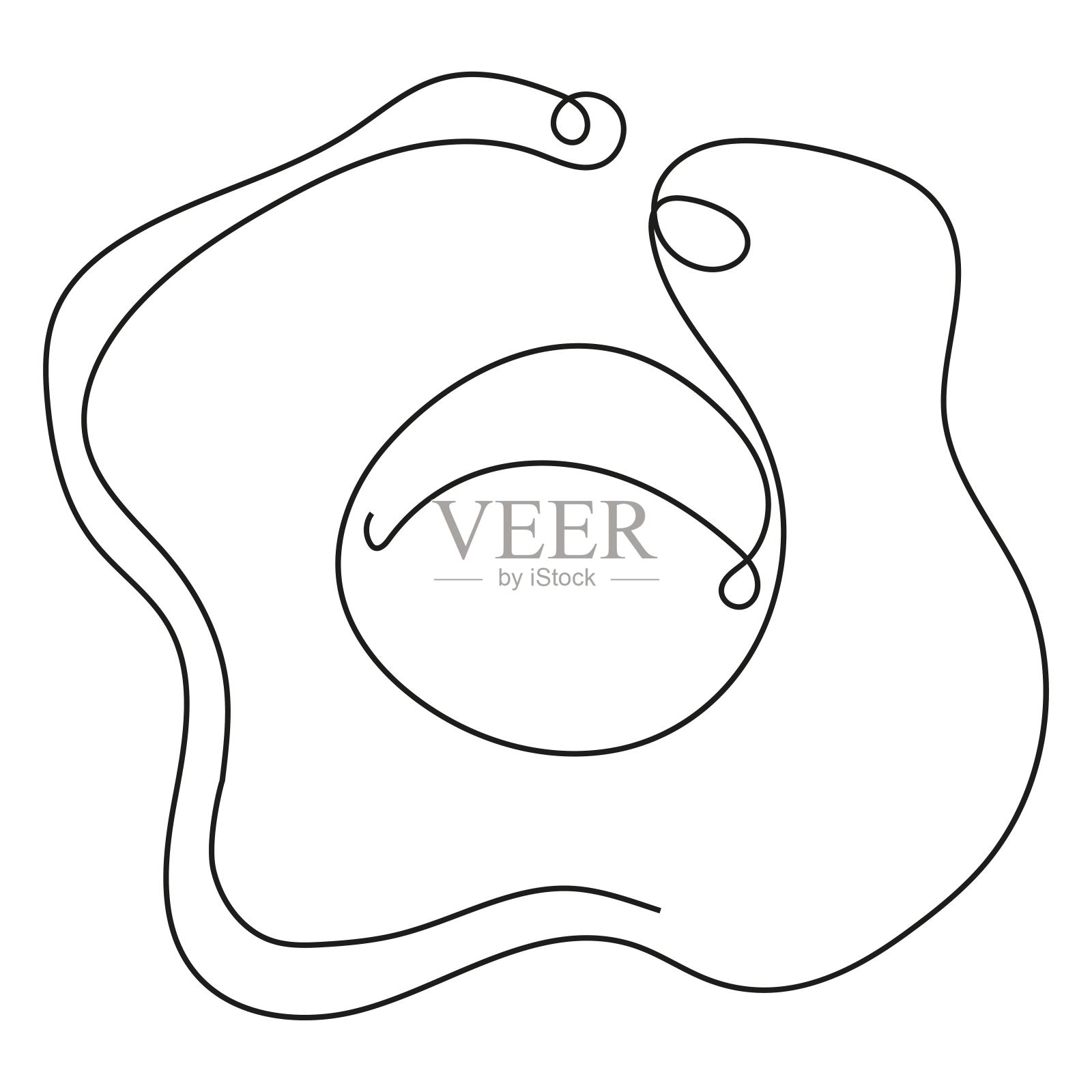 青煎蛋插画图片素材