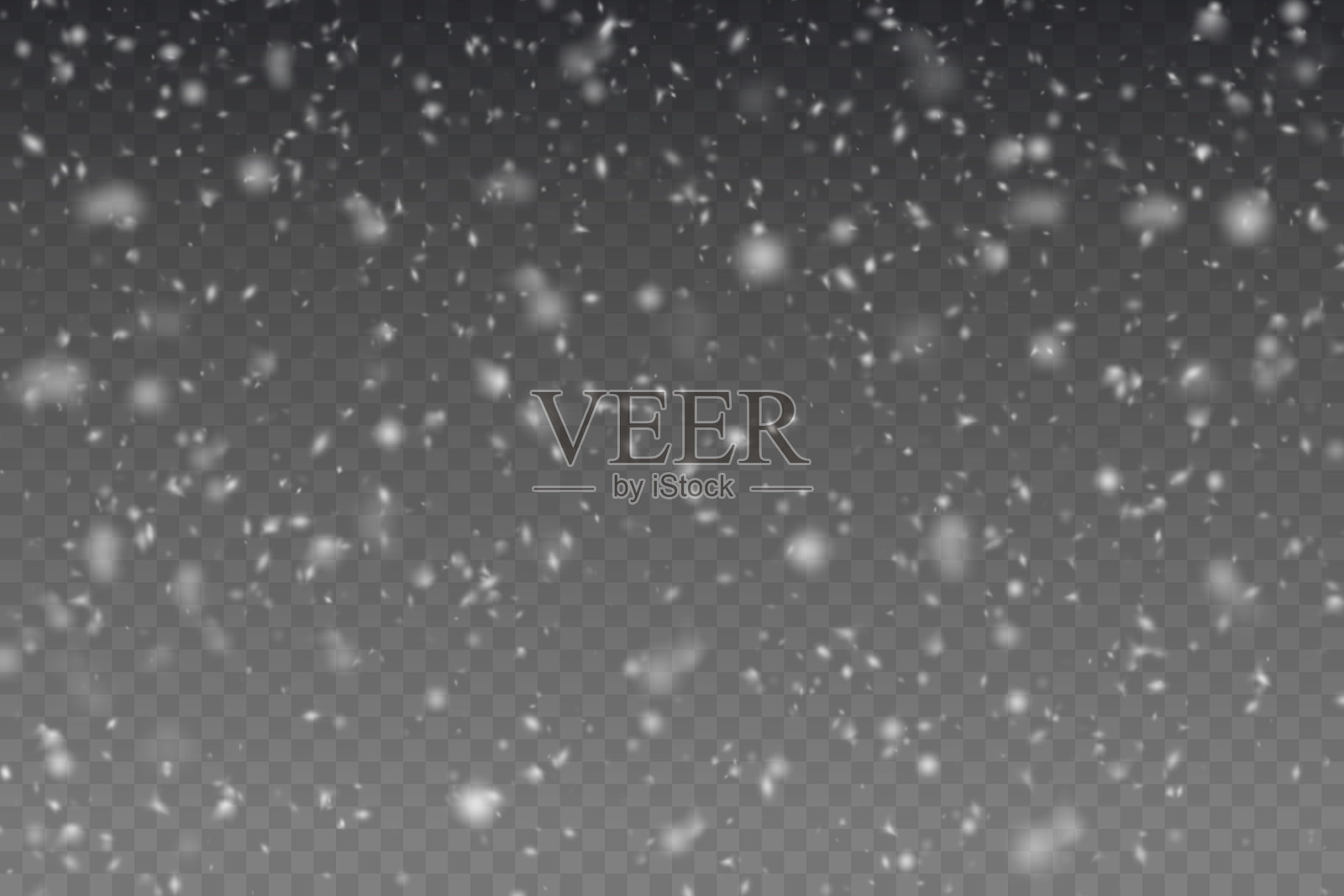 圣诞背景与小雪花飘落。暴风雪效果模糊,寒风带雪。假日粉雪用于卡片、请柬、横幅、广告。插画图片素材