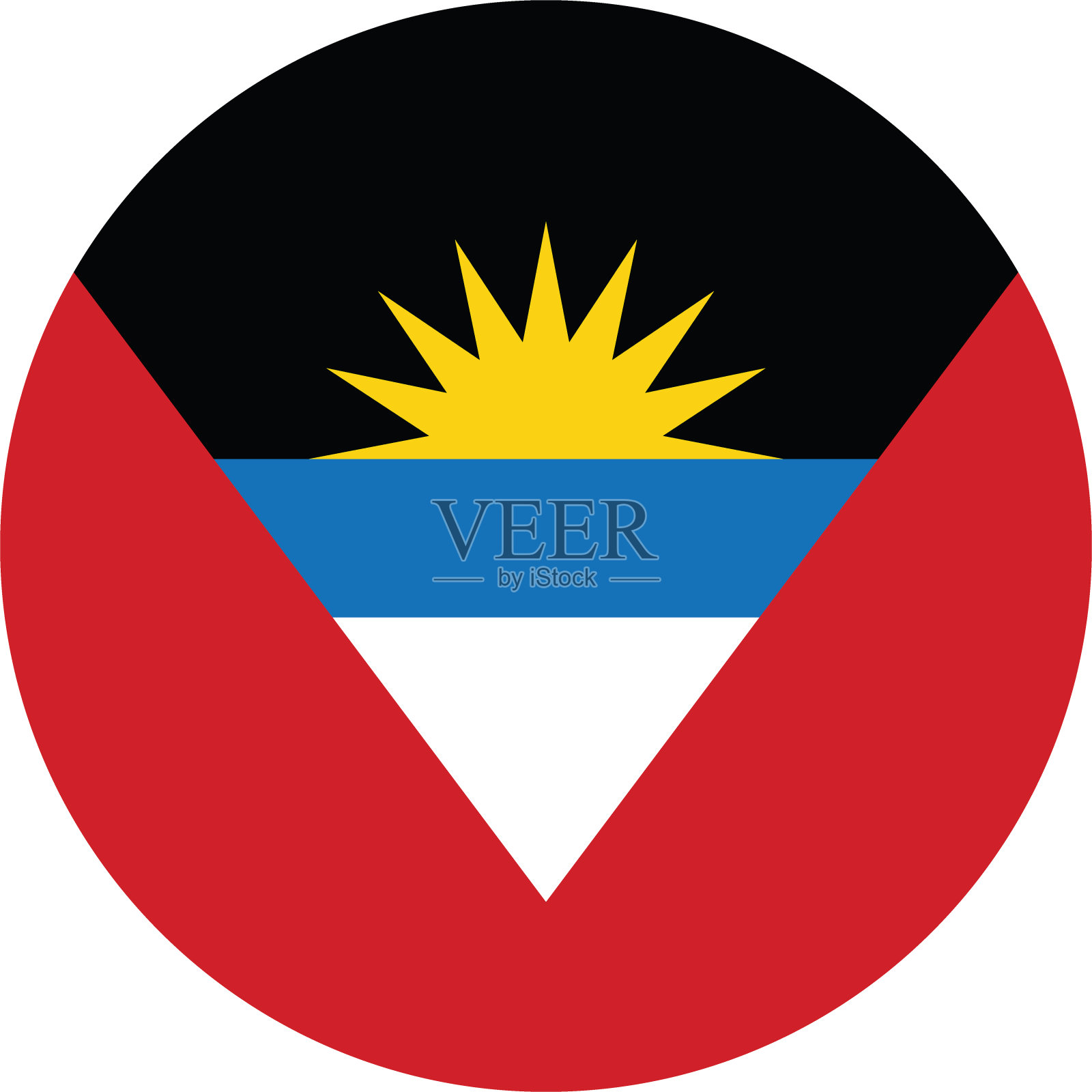 安提瓜和巴布达国旗圆形图标插画图片素材