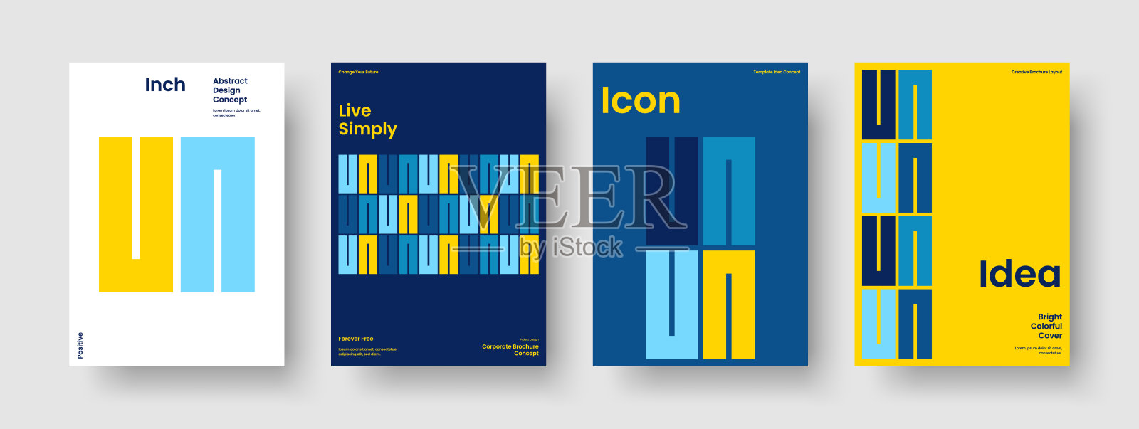 现代报告模板。创意海报设计。孤立的横幅布局。手册。传单。书的封面。背景。业务演示。传单。笔记本。目录。投资组合。小册子插画图片素材
