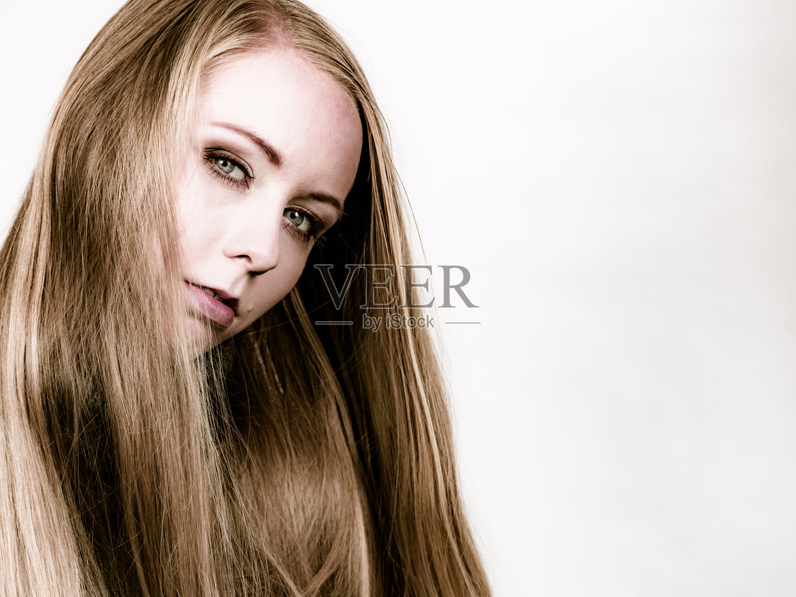 悲伤女孩画像照片摄影图片