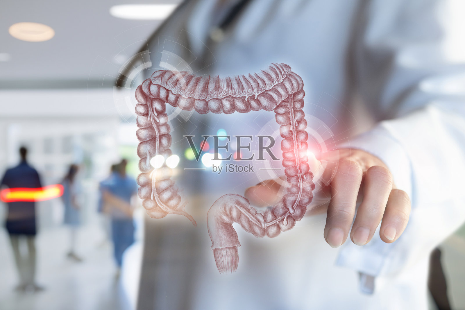 大肠的诊治观念。照片摄影图片