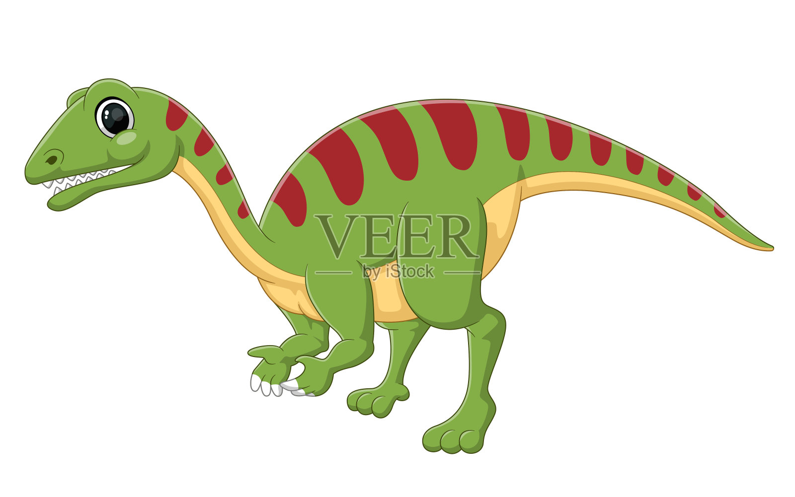 卡通恐龙在白色的背景插画图片素材