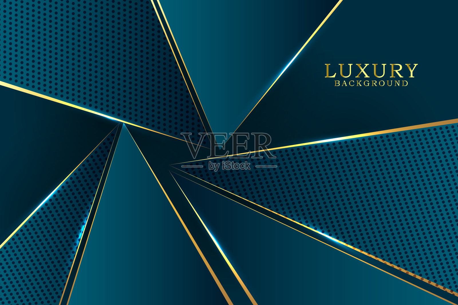 蓝色豪华背景与金三角元素和闪闪发光的光效果插画图片素材