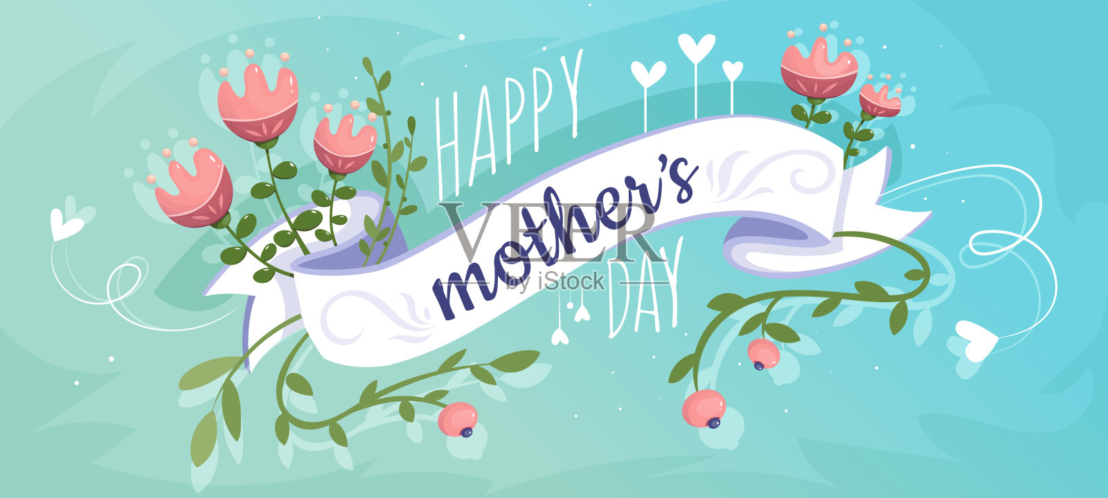 母亲节快乐矢量概念插画图片素材