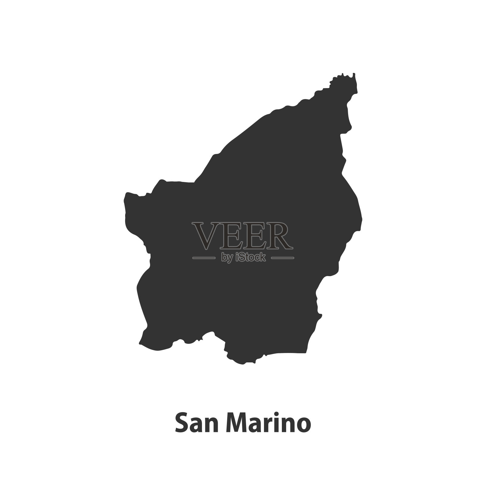 高质量的剪影地图孤立的白色背景插画图片素材