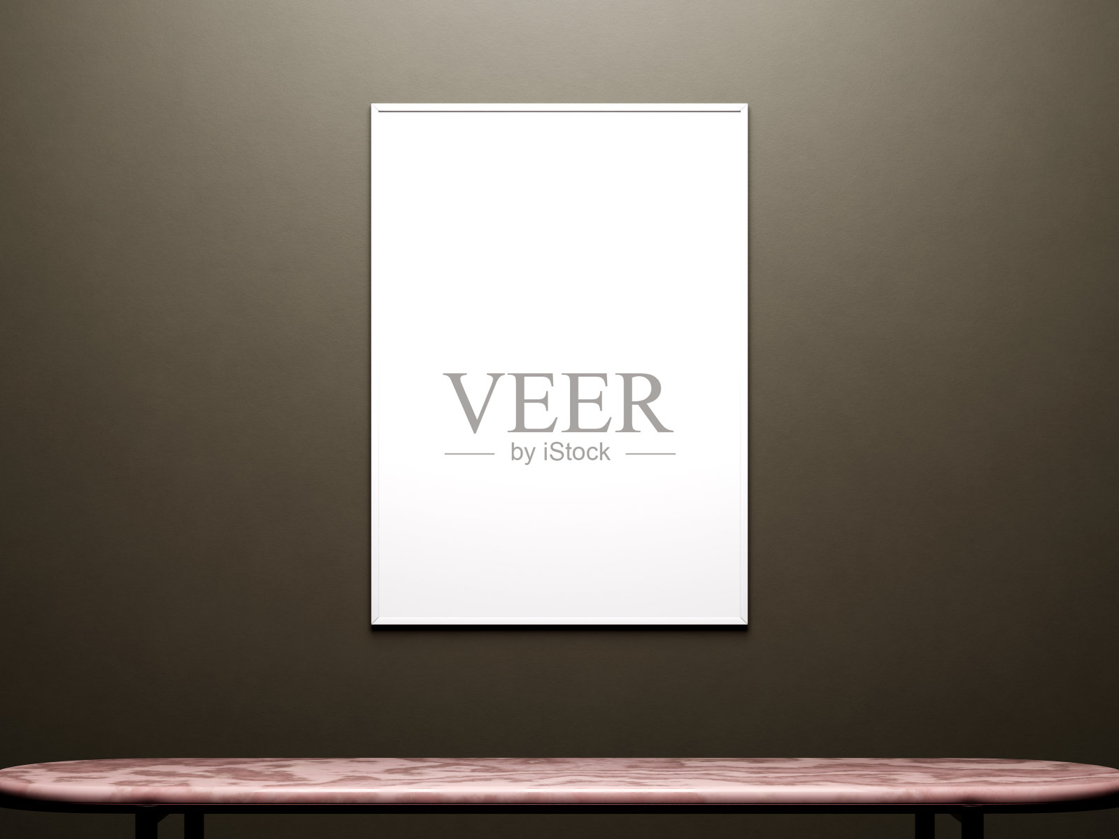 空白框架模型与极简主义装饰照片摄影图片