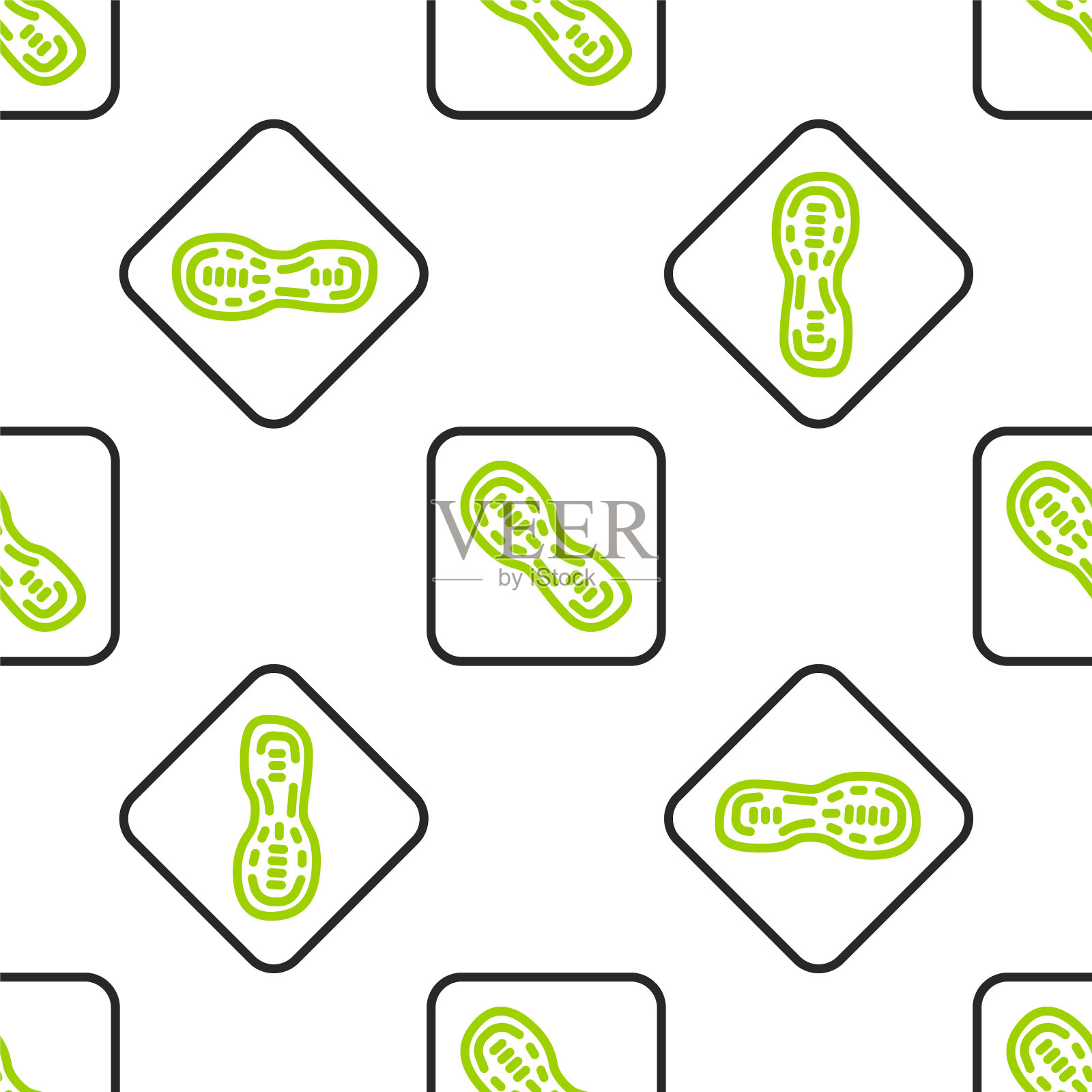 线人类脚印鞋图标隔离无缝图案白色背景。鞋鞋底。向量插画图片素材